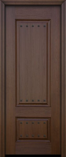 WDMA 32x96 Door (2ft8in by 8ft) Exterior Mahogany IMPACT | 96in 2 Panel Square Door with Clavos 1