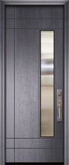 WDMA 32x96 Door (2ft8in by 8ft) Exterior Mahogany 96in Santa Barbara Contemporary Door w/Textured Glass 2
