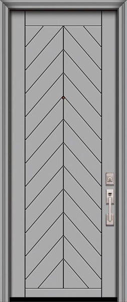 WDMA 32x96 Door (2ft8in by 8ft) Exterior Smooth 96in Chevron Solid Contemporary Door 1