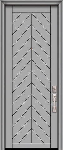 WDMA 32x96 Door (2ft8in by 8ft) Exterior Smooth 96in Chevron Solid Contemporary Door 1