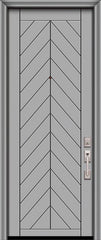 WDMA 32x96 Door (2ft8in by 8ft) Exterior Smooth 96in Chevron Solid Contemporary Door 1