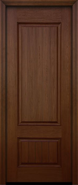 WDMA 32x96 Door (2ft8in by 8ft) Exterior Mahogany 96in 2 Panel Square V-grooved Door 1