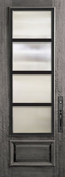 WDMA 32x96 Door (2ft8in by 8ft) Exterior Mahogany 96in 3/4 Lite Urban Steel Grille Portobello Door 1