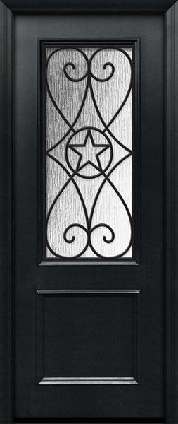 WDMA 32x96 Door (2ft8in by 8ft) Exterior 96in ThermaPlus Steel Austin 1 Panel 2/3 Lite GBG Door 1