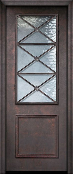 WDMA 32x96 Door (2ft8in by 8ft) Exterior 96in ThermaPlus Steel Republic 1 Panel 2/3 Lite Door 1