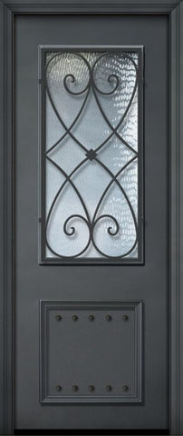 WDMA 32x96 Door (2ft8in by 8ft) Exterior 96in ThermaPlus Steel Charleston 1 Panel 2/3 Lite Door 1