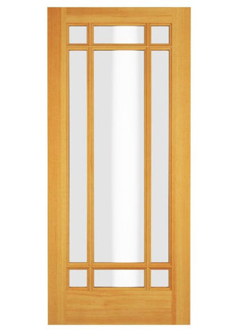 WDMA 34x78 Door (2ft10in by 6ft6in) Exterior Swing Fir Wood Full Lite Prairie Arts and Craft Single Door 1