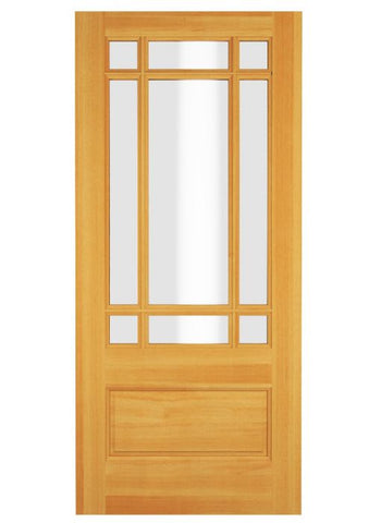 WDMA 34x78 Door (2ft10in by 6ft6in) Exterior Swing Knotty Pine Wood 3/4 Lite Prairie Single Door 1