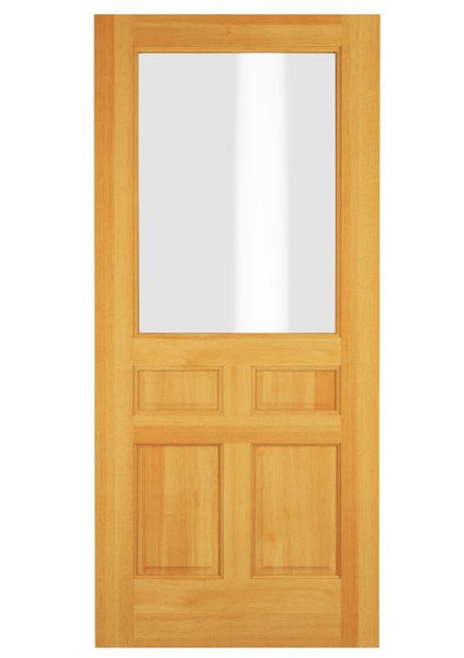 WDMA 34x78 Door (2ft10in by 6ft6in) Exterior Swing Alder Wood 1/2 Lite Single Door 1