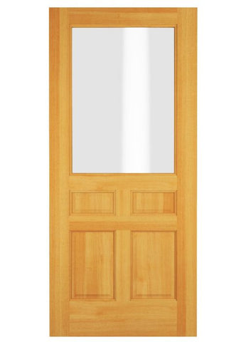 WDMA 34x78 Door (2ft10in by 6ft6in) Exterior Swing Alder Wood 1/2 Lite Single Door 1