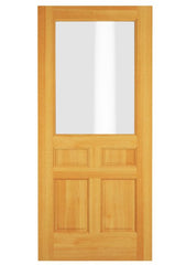 WDMA 34x78 Door (2ft10in by 6ft6in) Exterior Swing Alder Wood 1/2 Lite Single Door 1
