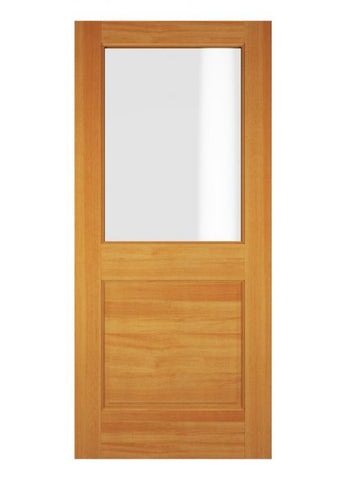 WDMA 34x78 Door (2ft10in by 6ft6in) Exterior Swing Knotty Alder Wood 1/2 Lite Single Door 1