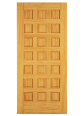 WDMA 34x78 Door (2ft10in by 6ft6in) Exterior Swing Fir Wood 21 Panel Rustic Single Door 1
