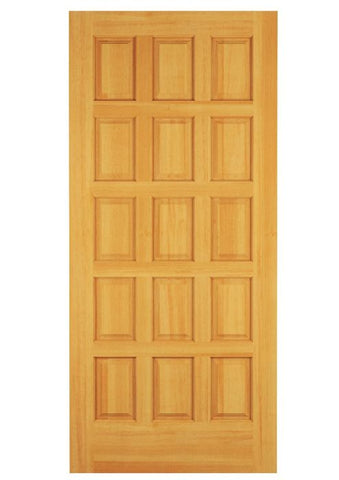 WDMA 34x78 Door (2ft10in by 6ft6in) Exterior Swing Oak Wood 15 Panel Rustic Single Door 1