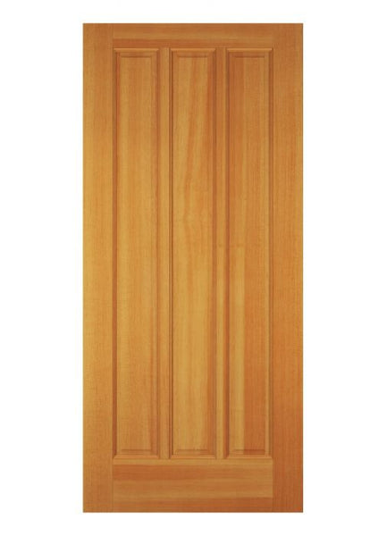WDMA 34x78 Door (2ft10in by 6ft6in) Exterior Swing Knotty Pine Wood 3 Panel Single Door 1