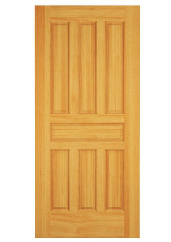 WDMA 34x78 Door (2ft10in by 6ft6in) Exterior Swing Hickory Wood 7 Panel Rustic Single Door 1