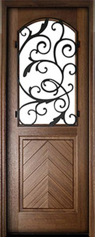 WDMA 34x78 Door (2ft10in by 6ft6in) Exterior Mahogany Manchester Impact Single Door w Iron #3 1