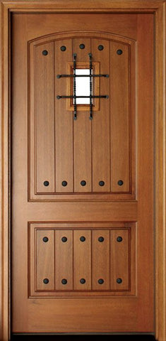 WDMA 34x78 Door (2ft10in by 6ft6in) Exterior Mahogany Decatur Hendersonville Impact Single Door w Speakeasy 1