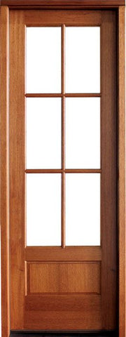 WDMA 34x78 Door (2ft10in by 6ft6in) French Mahogany Alexandria SDL 6 Lite Impact Single Door 1