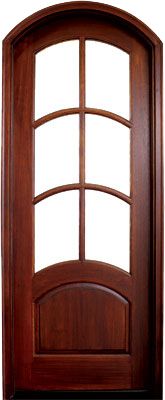 WDMA 34x78 Door (2ft10in by 6ft6in) Exterior Mahogany Aberdeen SDL 6 Lite Impact Single Door/Arch Top 1
