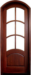 WDMA 34x78 Door (2ft10in by 6ft6in) Exterior Mahogany Aberdeen SDL 6 Lite Impact Single Door/Arch Top 1