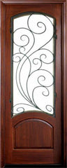 WDMA 34x78 Door (2ft10in by 6ft6in) Exterior Mahogany Aberdeen Impact Single Door w Redwood Iron 1