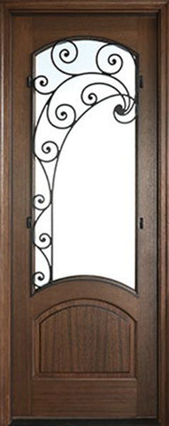 WDMA 34x78 Door (2ft10in by 6ft6in) Exterior Mahogany Aberdeen Impact Single Door w Iron #2 Left 1