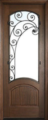 WDMA 34x78 Door (2ft10in by 6ft6in) Exterior Mahogany Aberdeen Impact Single Door w Iron #2 Left 1