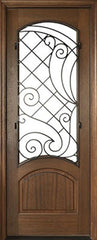 WDMA 34x78 Door (2ft10in by 6ft6in) Exterior Mahogany Aberdeen Impact Single Door w Iron #1 Right 1
