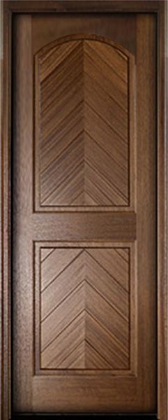 WDMA 34x78 Door (2ft10in by 6ft6in) Exterior Mahogany Manchester Solid Panel Arched Impact Single Door 1