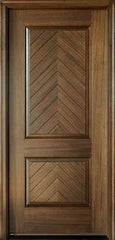 WDMA 34x78 Door (2ft10in by 6ft6in) Exterior Mahogany Manchester Solid Panel Square Impact Single Door 1