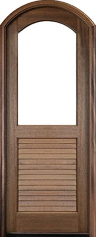 WDMA 34x78 Door (2ft10in by 6ft6in) Exterior Mahogany Orleans Impact Single Door/Arch Top Renaissance 1