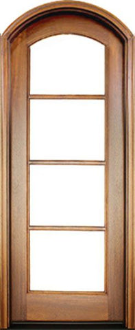 WDMA 34x78 Door (2ft10in by 6ft6in) Patio Mahogany Full View SDL 4 Lite Horizontal Bars Impact Single Door/Arch Top 1-3/4 Thick 1