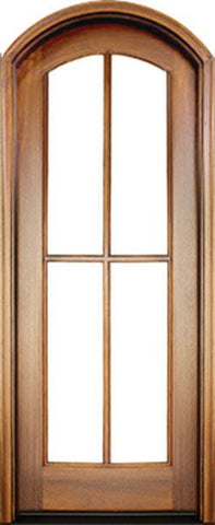 WDMA 34x78 Door (2ft10in by 6ft6in) Patio Mahogany Full View SDL 4 Lite Cross Bars Impact Single Door/Arch Top 1-3/4 Thick 1
