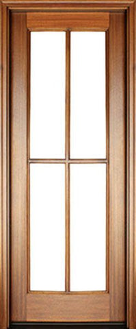 WDMA 34x78 Door (2ft10in by 6ft6in) French Mahogany Full View SDL 4 Lite Cross Bars Impact Single Door 1-3/4 Thick 1