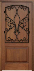 WDMA 34x78 Door (2ft10in by 6ft6in) Exterior Mahogany Metaire Hendersonville Solid Panel Single Door 1