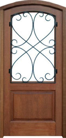 WDMA 34x78 Door (2ft10in by 6ft6in) Exterior Mahogany Inglewood Hendersonville Single Door/Arch Top 1
