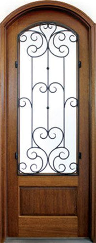 WDMA 34x78 Door (2ft10in by 6ft6in) Exterior Mahogany Tiffany Westwood Single Door/Arch Top 1
