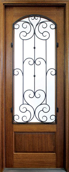 WDMA 34x78 Door (2ft10in by 6ft6in) Exterior Mahogany Tiffany Westwood Single Door 1