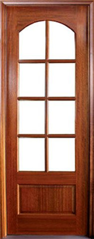 WDMA 34x78 Door (2ft10in by 6ft6in) French Mahogany Tiffany SDL 8 Lite Impact Single Door 1-3/4 Thick 1
