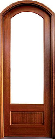 WDMA 34x78 Door (2ft10in by 6ft6in) French Mahogany Tiffany 1 Lite Impact Single Door/Arch Top 1-3/4 Thick 1