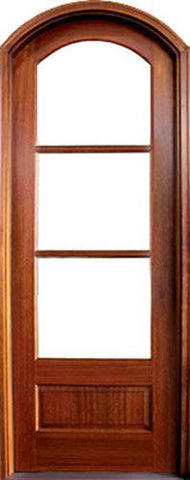 WDMA 34x78 Door (2ft10in by 6ft6in) French Mahogany Tiffany SDL 3 Lite Impact Single Door/Arch Top 1-3/4 Thick 1