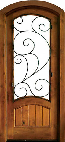 WDMA 34x78 Door (2ft10in by 6ft6in) Exterior Knotty Alder Keowee Burlwood Single Door/Arch Top 1