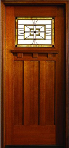 WDMA 34x78 Door (2ft10in by 6ft6in) Exterior Mahogany Rosedale Leaded Glass Single Tuscany 1
