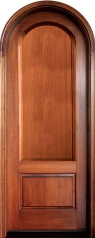 WDMA 34x78 Door (2ft10in by 6ft6in) Exterior Mahogany Pinehurst Solid Panel Single/Round Top 1