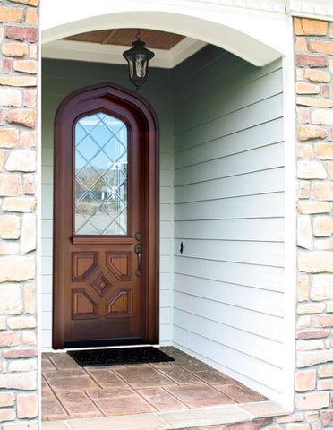 WDMA 34x78 Door (2ft10in by 6ft6in) Exterior Mahogany Canterbury Single/Arch Top Renaissance 2