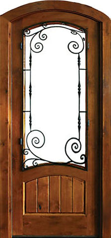 WDMA 34x78 Door (2ft10in by 6ft6in) Exterior Knotty Alder Keowee Boneau Single Door/Arch Top 1