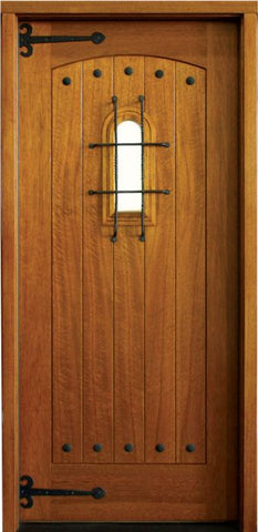 WDMA 34x78 Door (2ft10in by 6ft6in) Exterior Mahogany Chancery Single w Speakeasy Tuscany 1