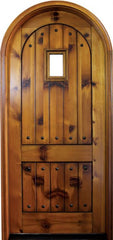 WDMA 34x78 Door (2ft10in by 6ft6in) Exterior Knotty Alder Devon Single/Round Top 1-3/4 Thick Door 2