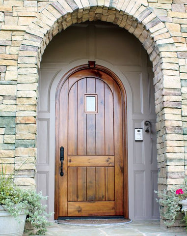 WDMA 34x78 Door (2ft10in by 6ft6in) Exterior Knotty Alder Devon Single/Round Top 1-3/4 Thick Door 3